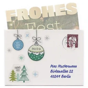 Frohe Weihnachten – Karte mit Stickern