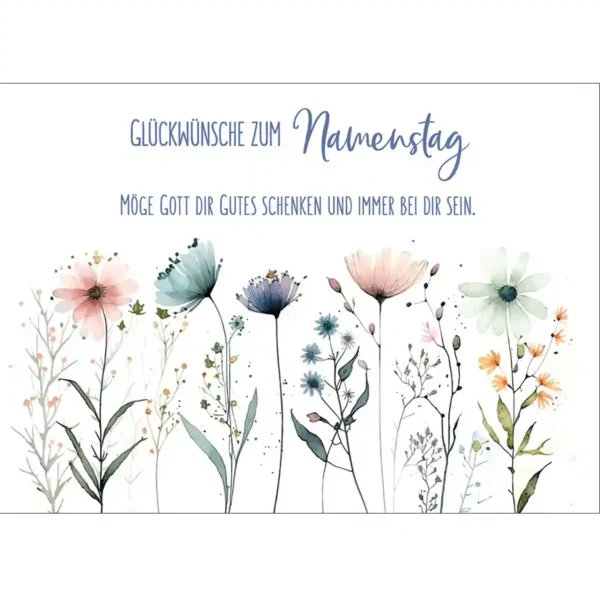 Glückwünsche zum Namenstag – Postkarte Glückwünsche zum Namenstag – Postkarte