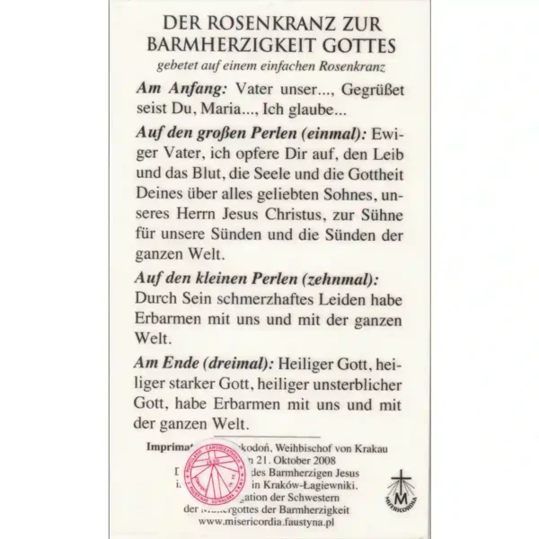 Reliquienkärtchen mit Altar heilige Schwester Faustina