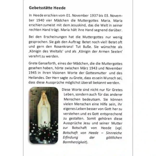 Rosenkranz beten mit der Heeder Botschaft