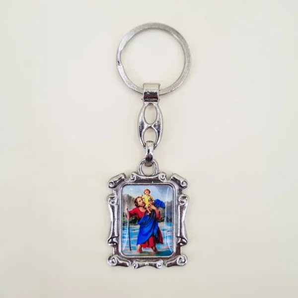 Schwarze Madonna | Heiliger Christophorus | Schlüsselanhänger Silber