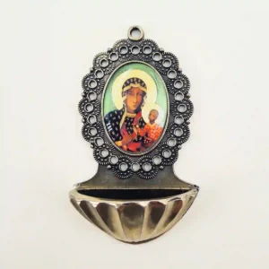 Weihwasserbecken Schwarze Madonna aus Tschenstochau 9 cm