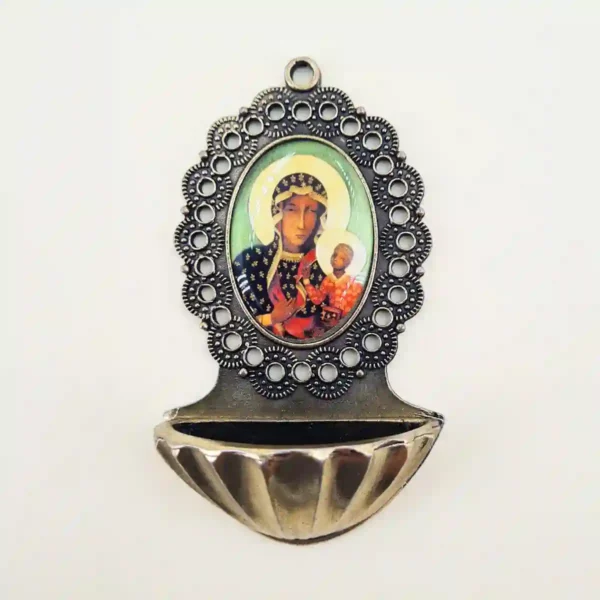 Weihwasserbecken Schwarze Madonna aus Tschenstochau 9 cm